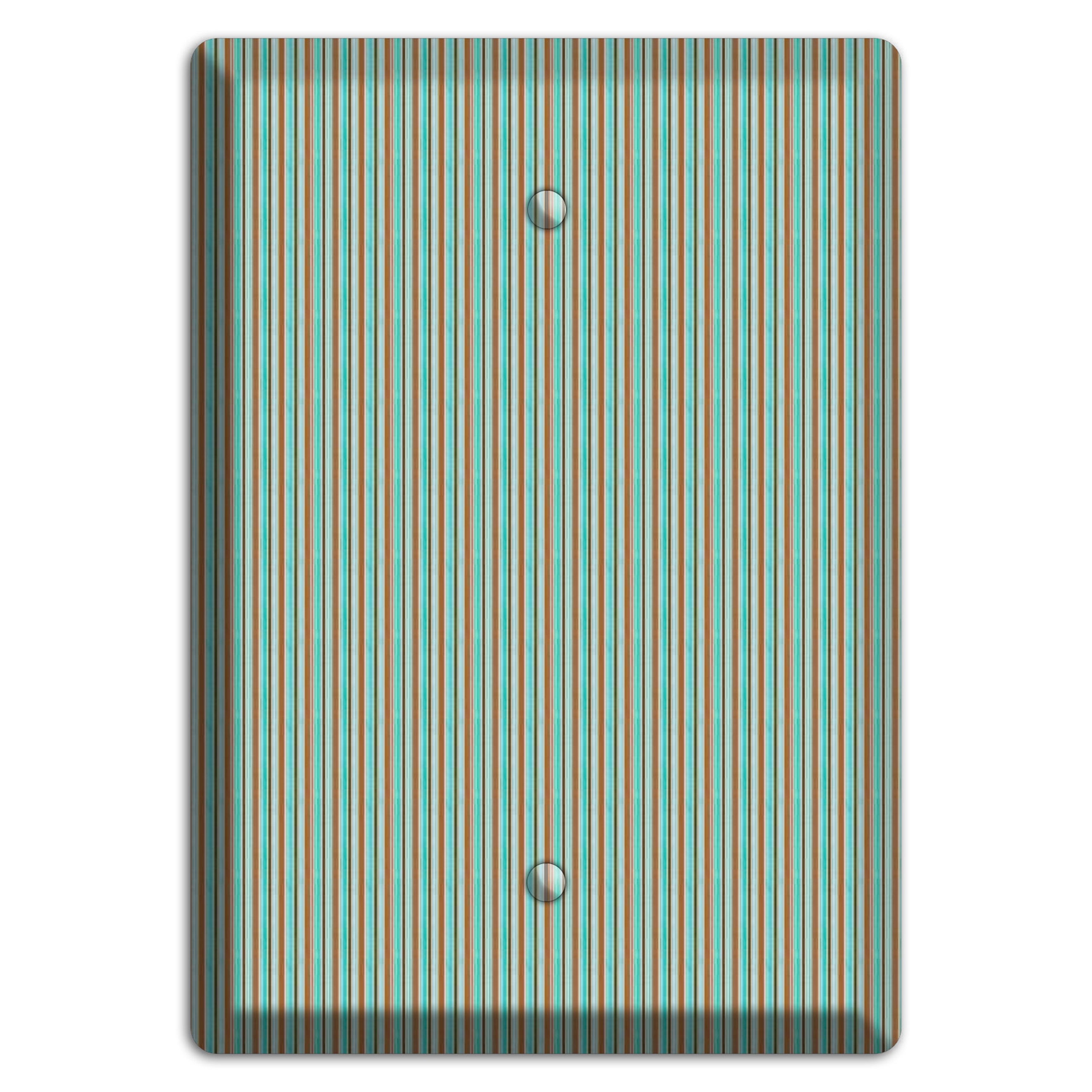 Multi Aqua Vertical Stripe Blank Wallplate