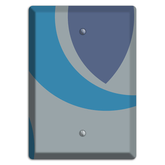 Grey and Blue Abstract Blank Wallplate