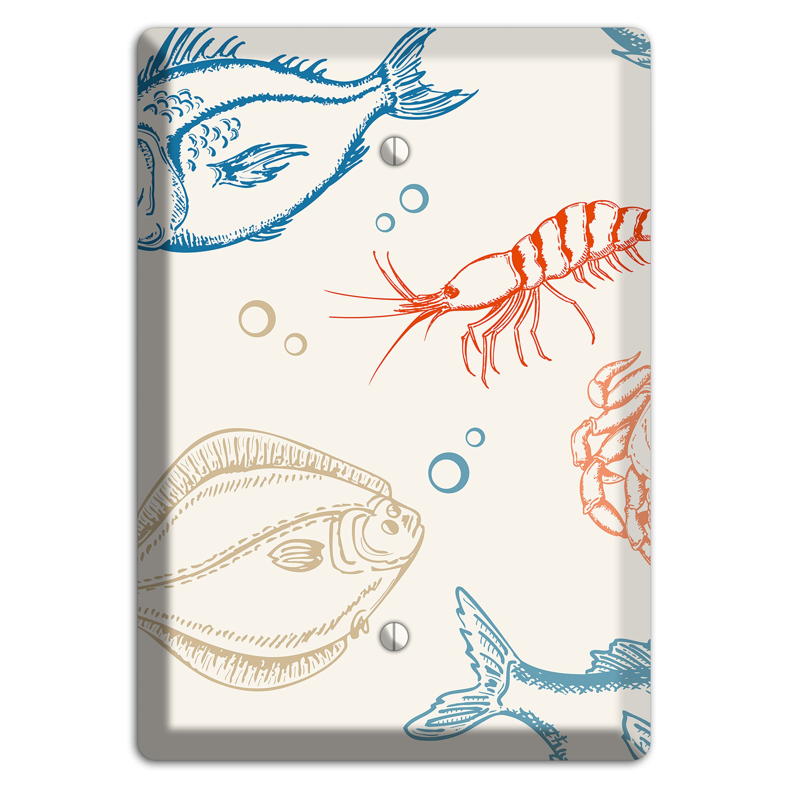 Mixed Sea Life Style 1 Blank Wallplate