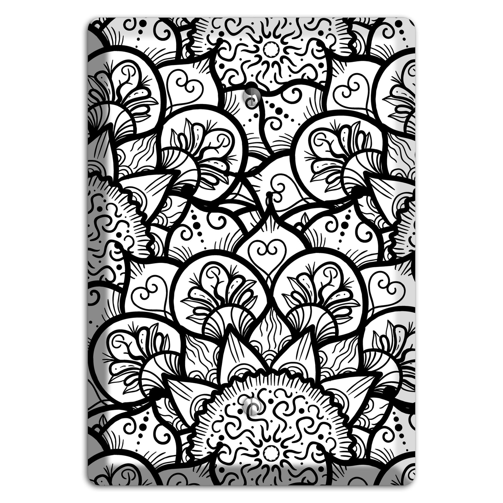 Mandala Black and White Style N Cover Plates Blank Wallplate