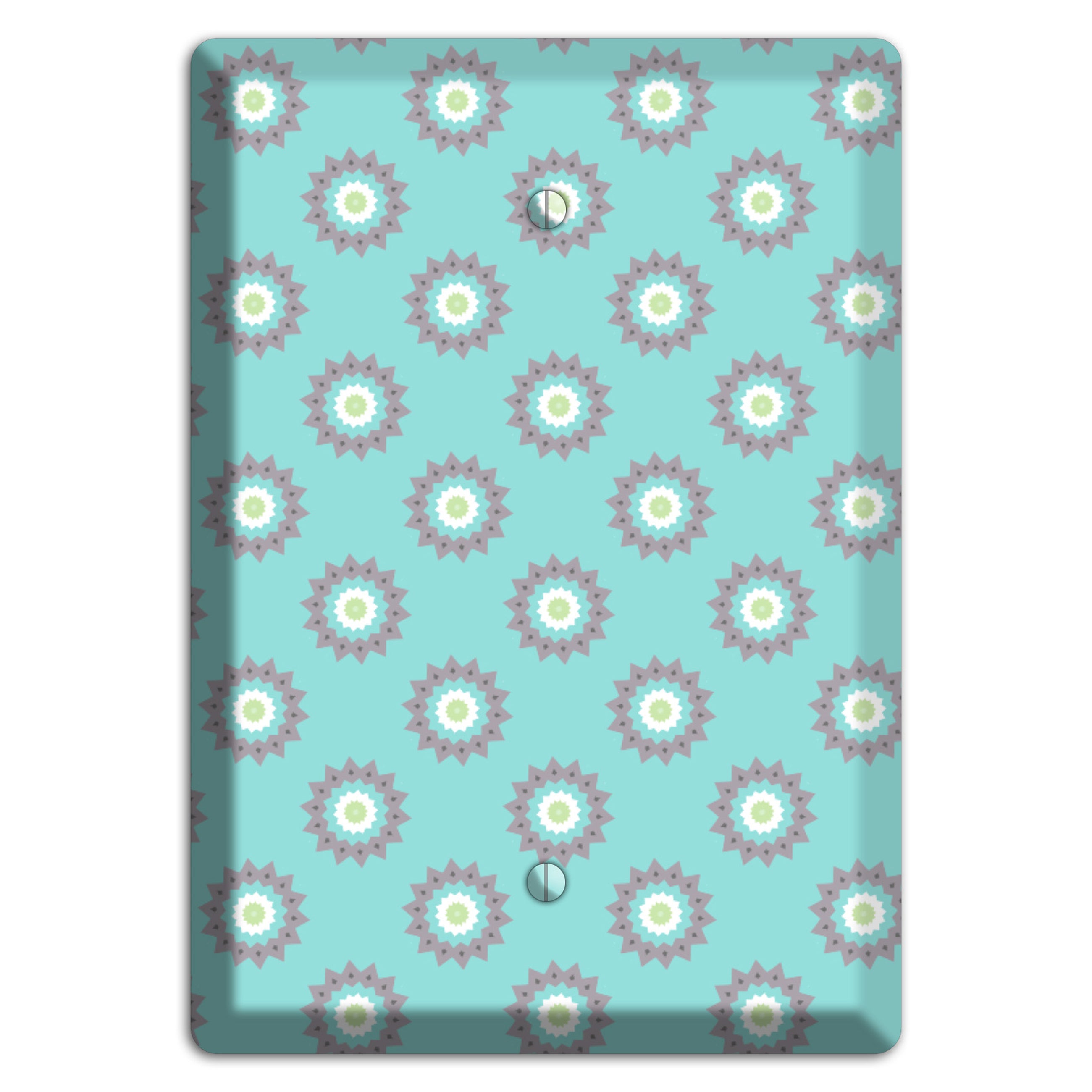 Turquoise with Suzani Dots Blank Wallplate