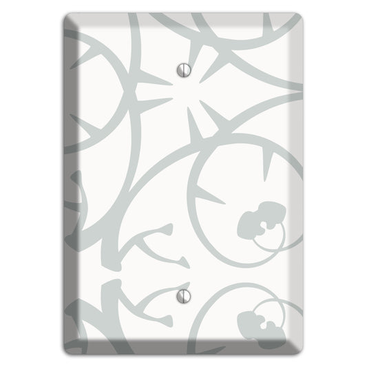 White with Grey Abstract Swirl Blank Wallplate