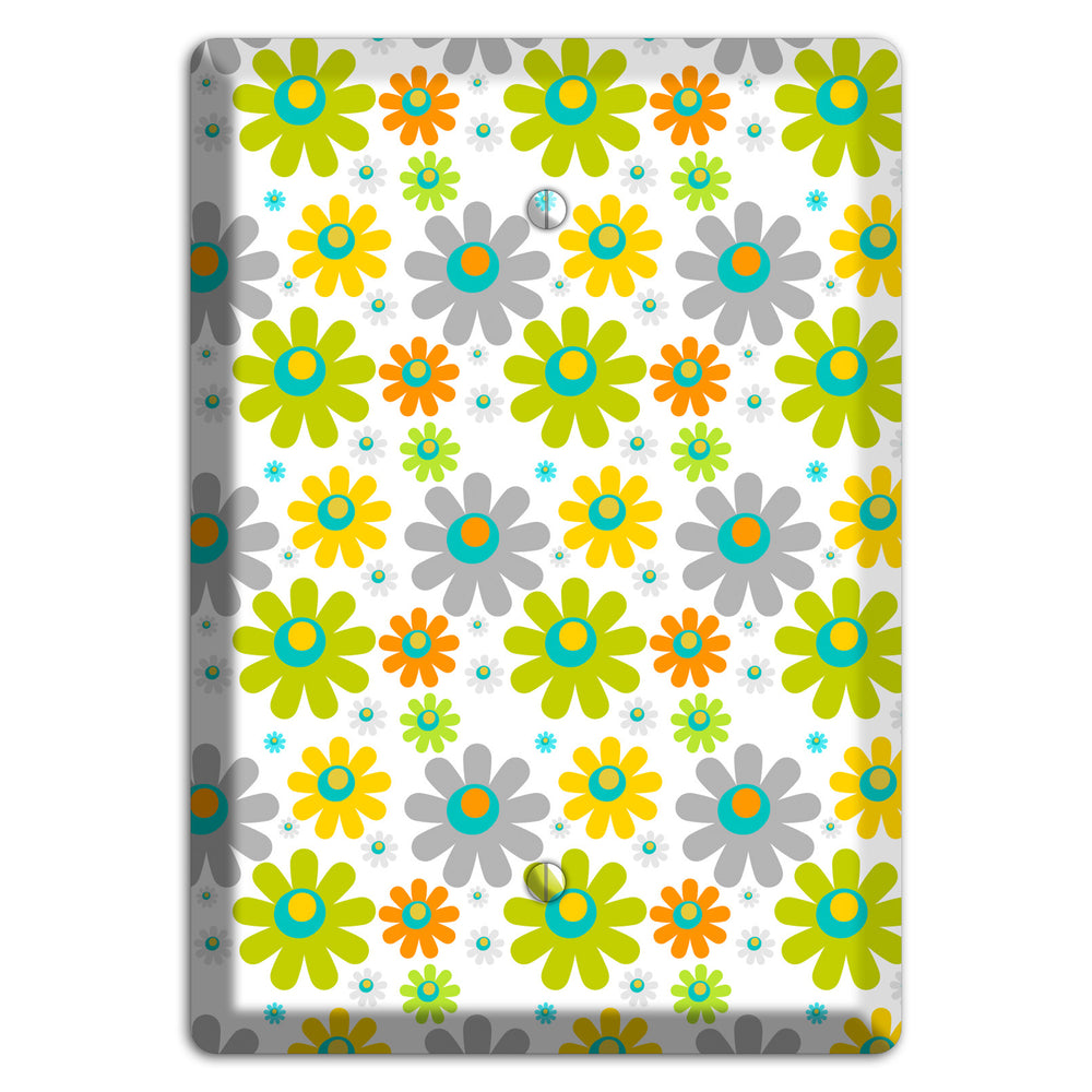 White and Yellow Flower Power Blank Wallplate