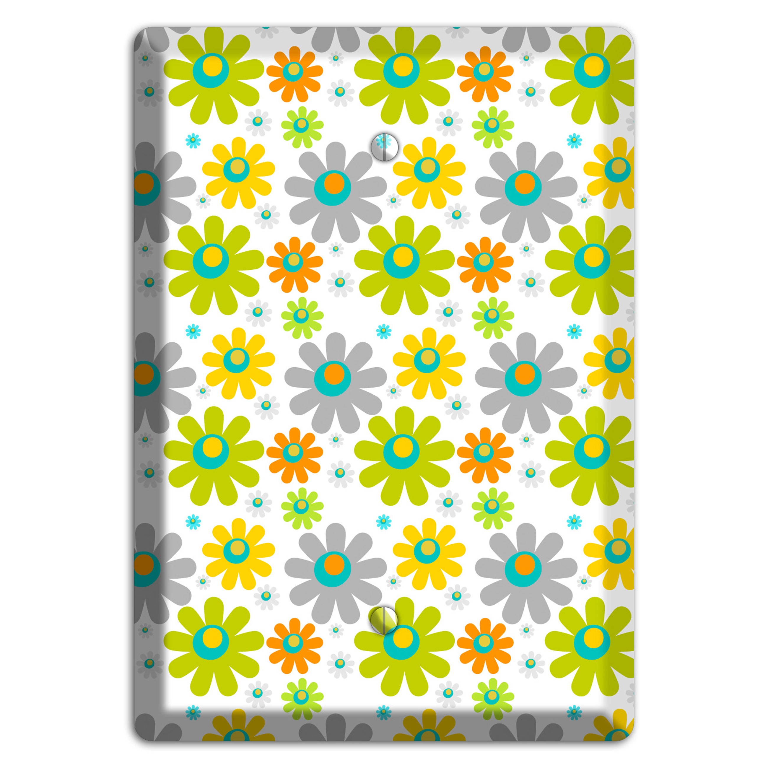 White and Yellow Flower Power Blank Wallplate