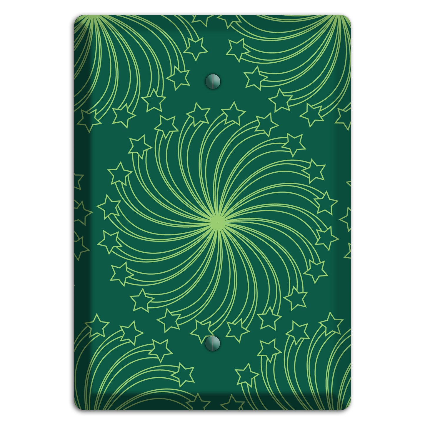 Multi Green Star Swirl Blank Wallplate