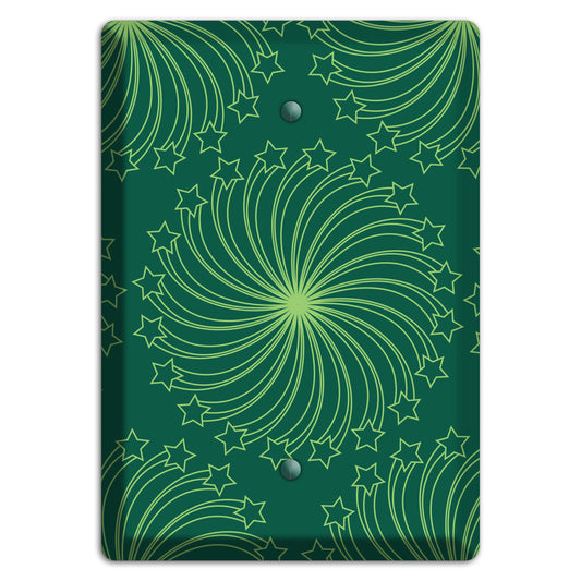 Multi Green Star Swirl Blank Wallplate