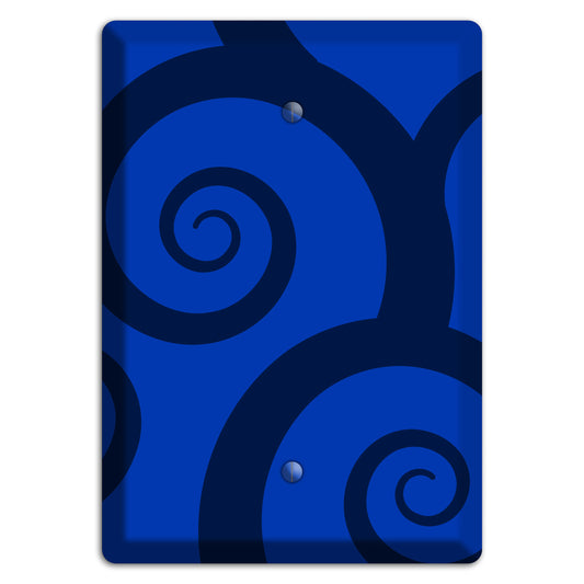 Blue Large Swirl Blank Wallplate