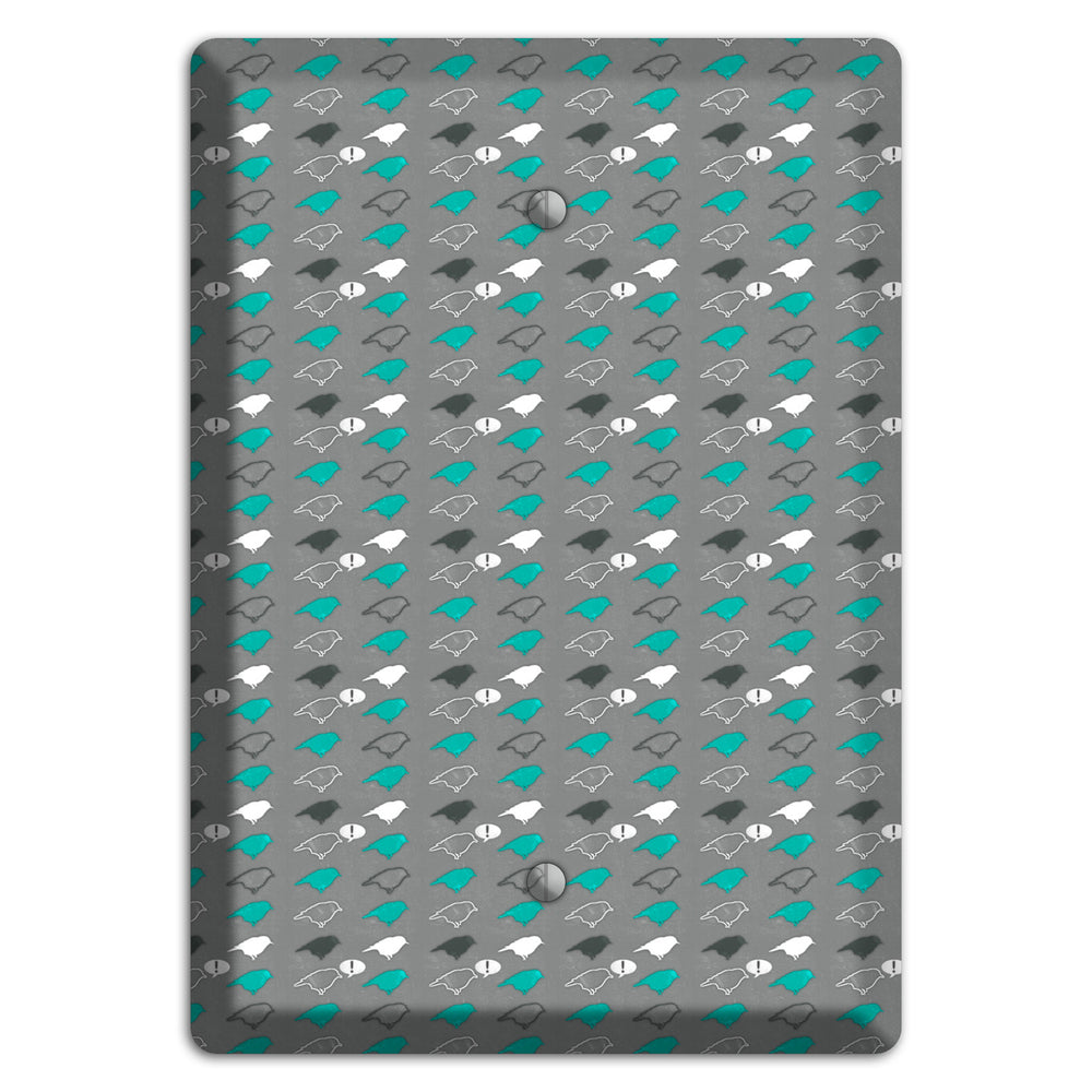 Grey with Small Green Birds Blank Wallplate