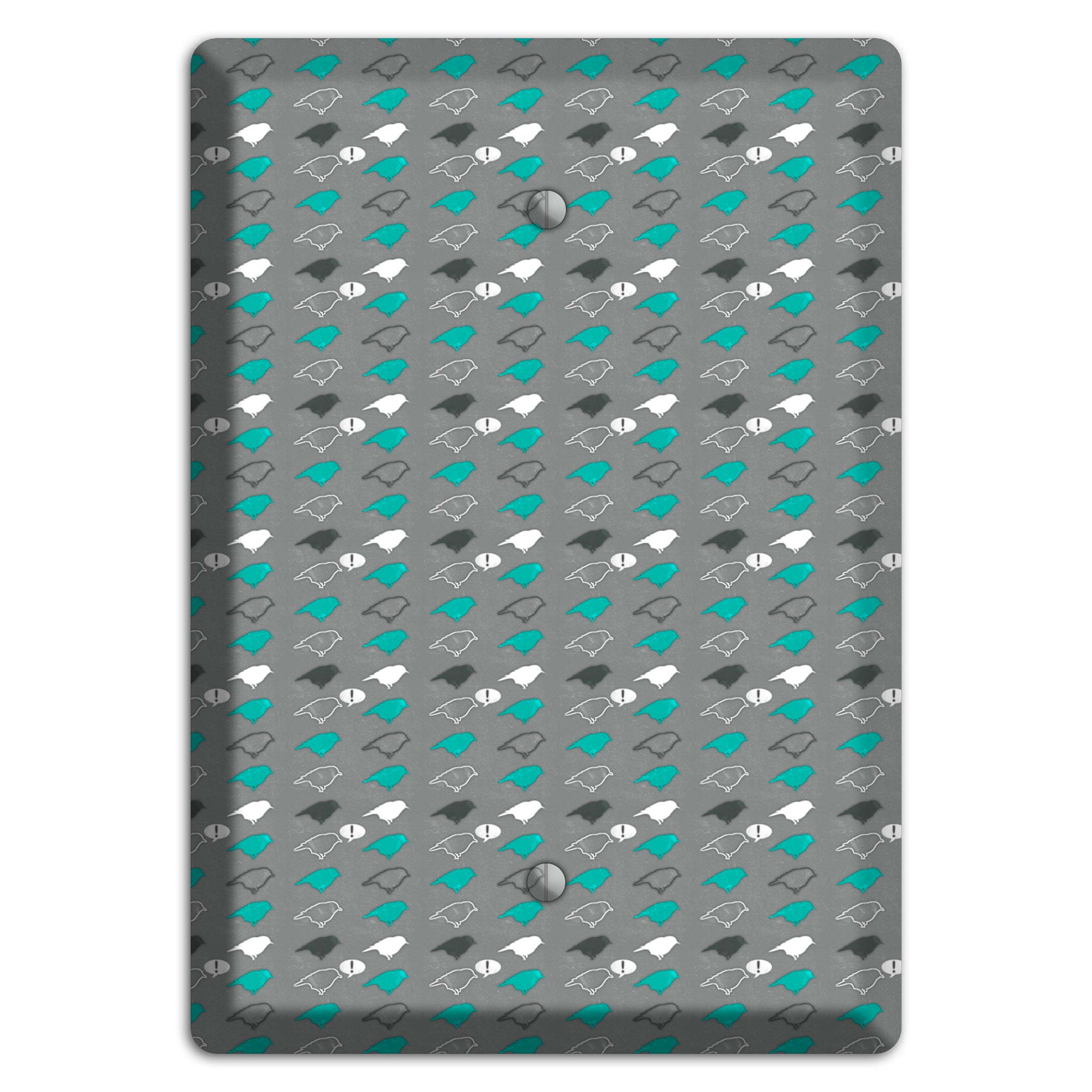Grey with Small Green Birds Blank Wallplate