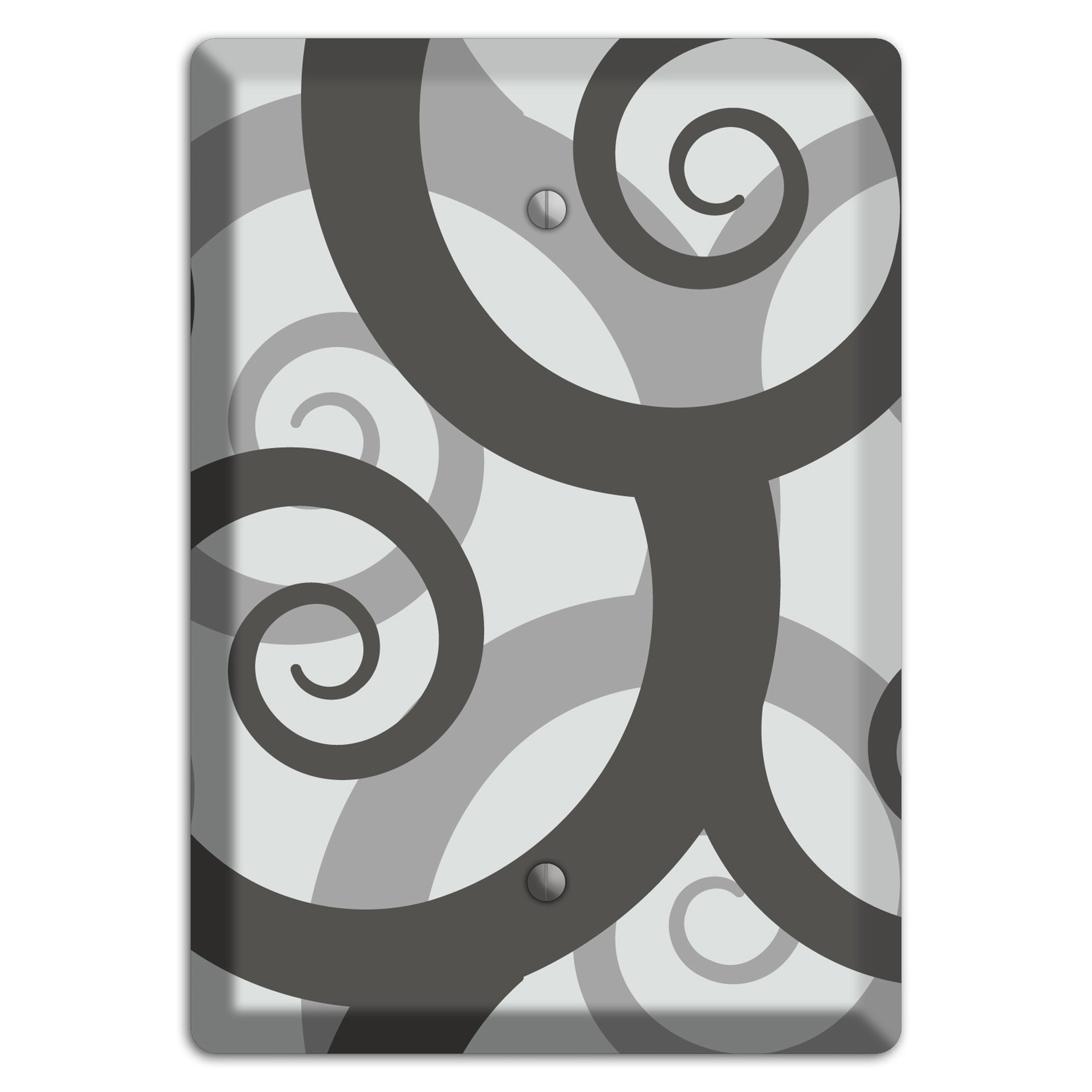 Grey with Black Large Swirl Blank Wallplate