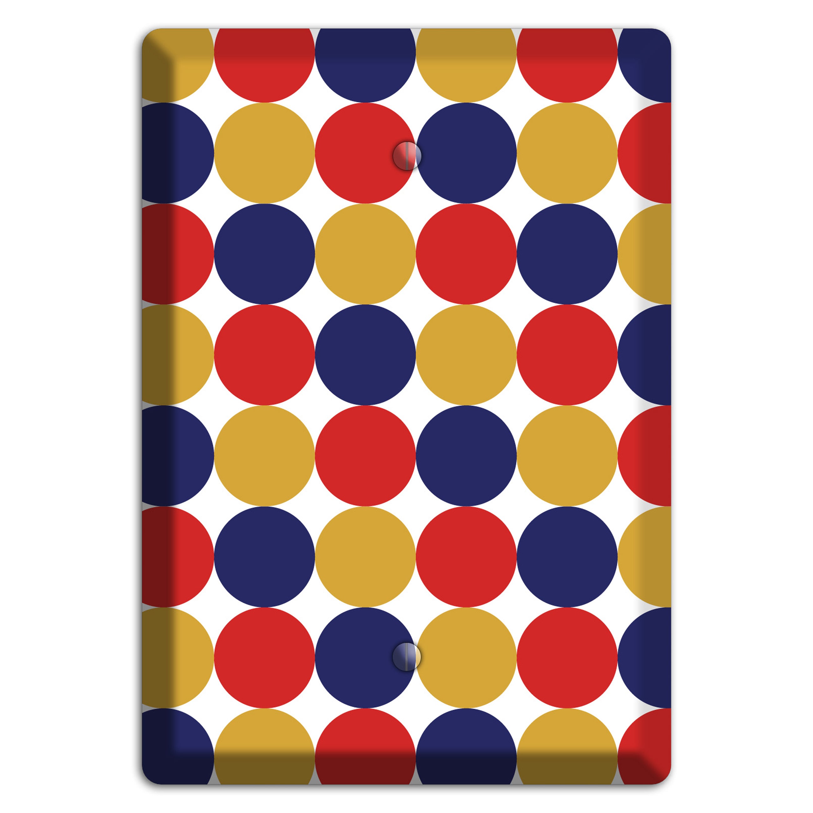Mustard Red Purple Tiled Dots Blank Wallplate