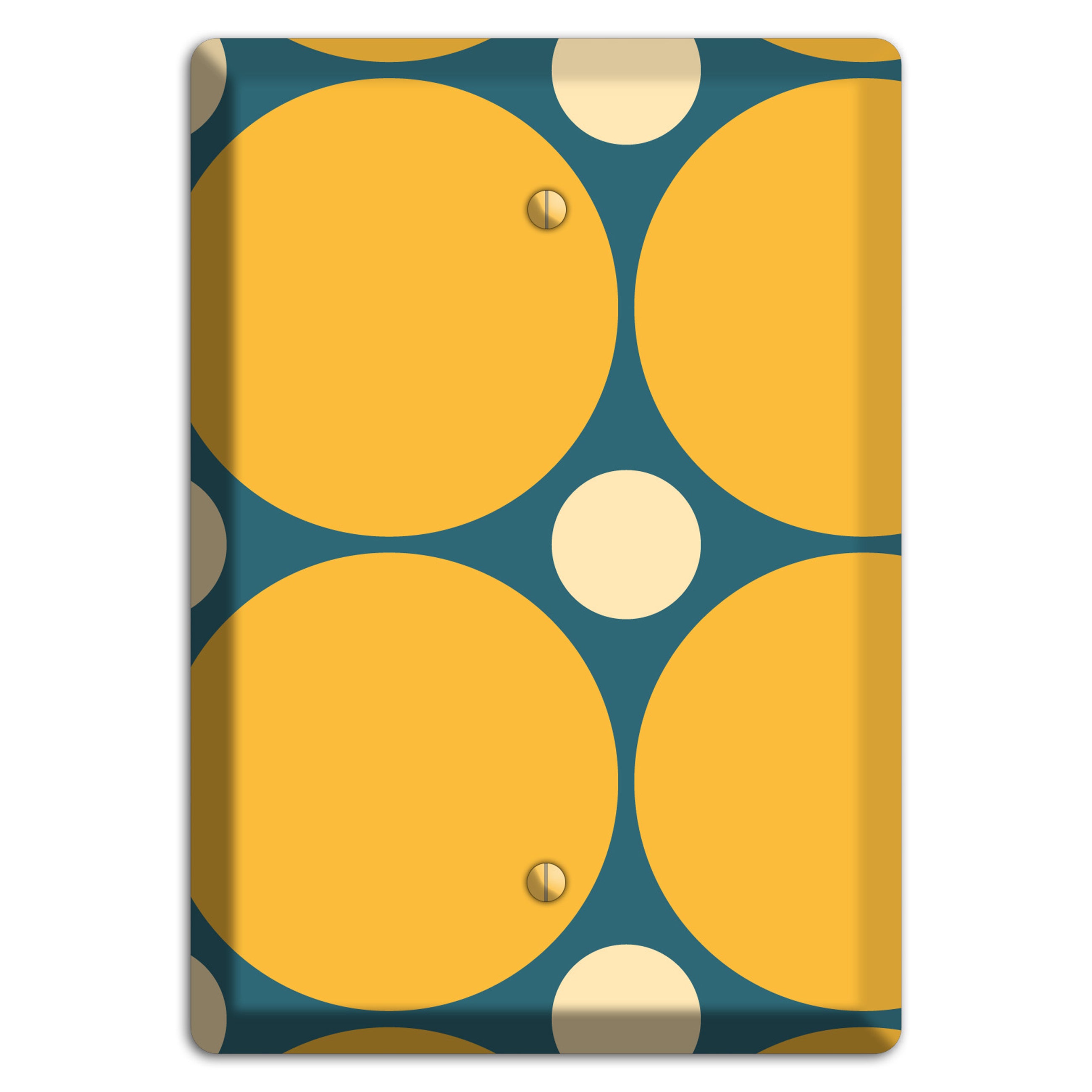 Jade with Mustard and Beige Multi Tiled Large Dots Blank Wallplate