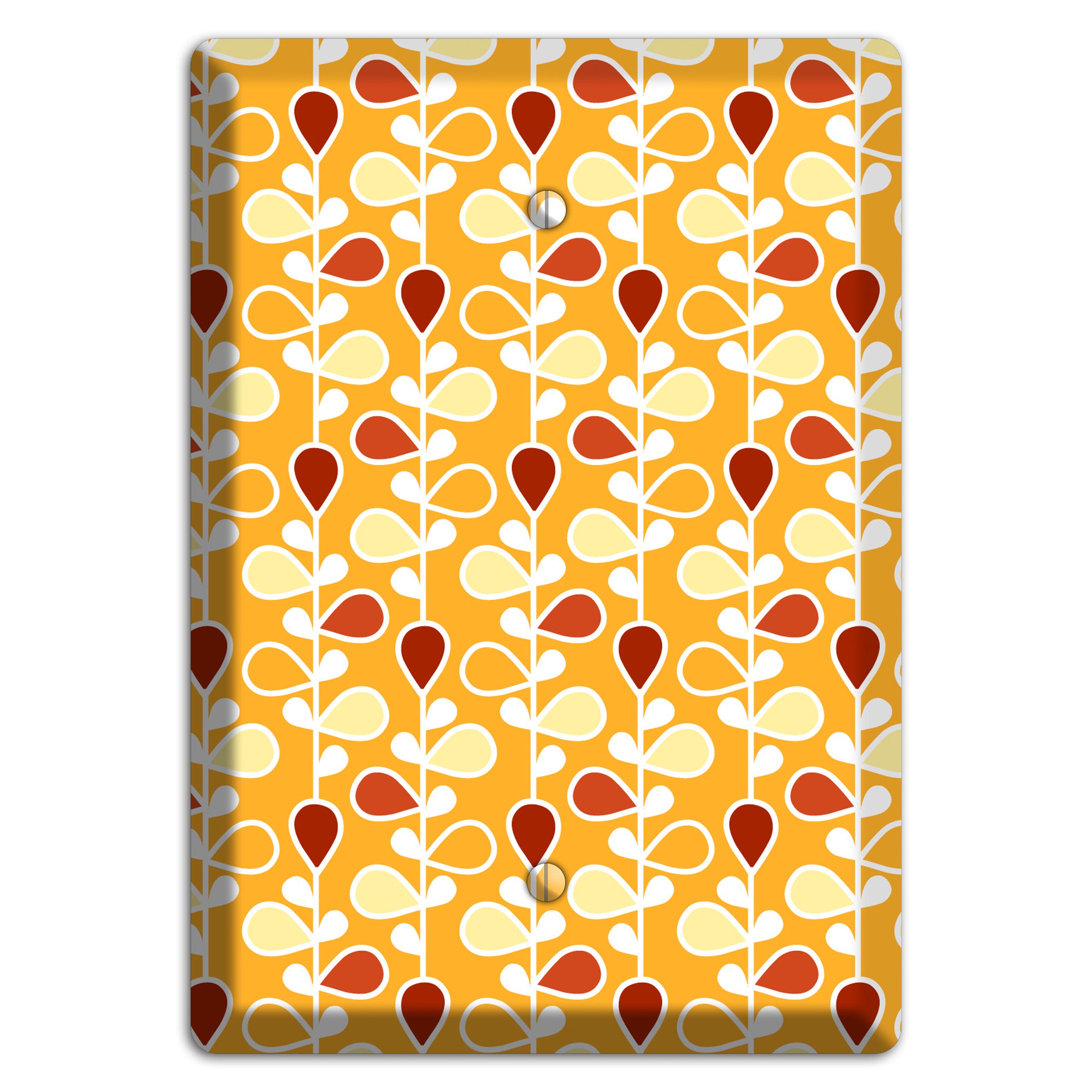 Orange with Yellow and Red Drop and Vine Blank Wallplate
