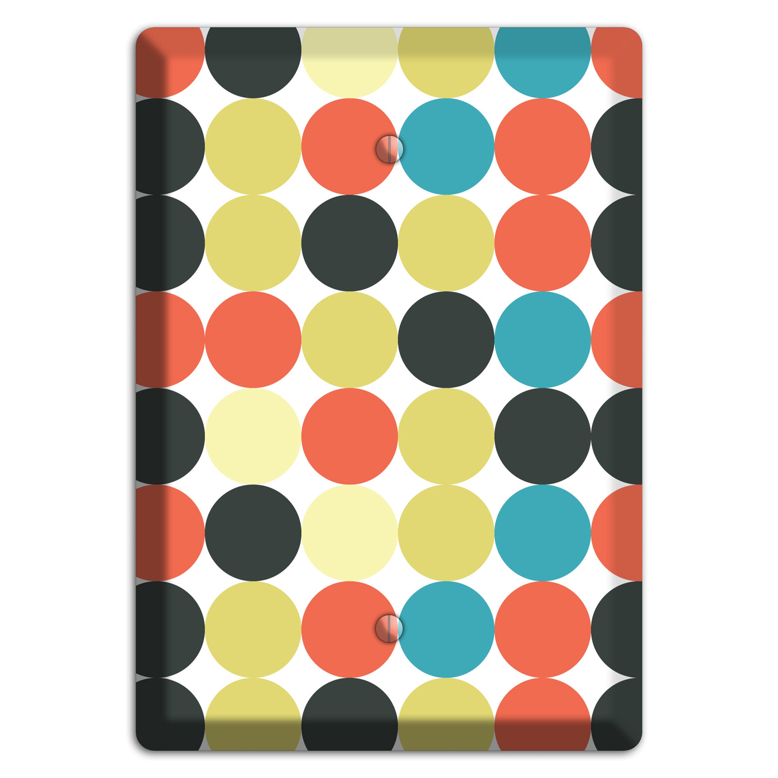 Coral Black Yellow Olive Blue Aqua Tiled Dots Blank Wallplate