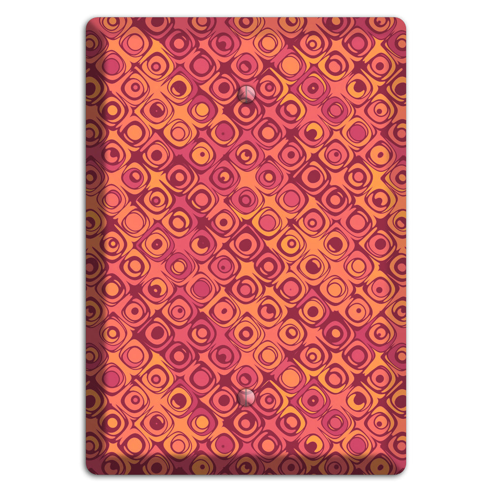 Coral Grunge Retro Circles Blank Wallplate