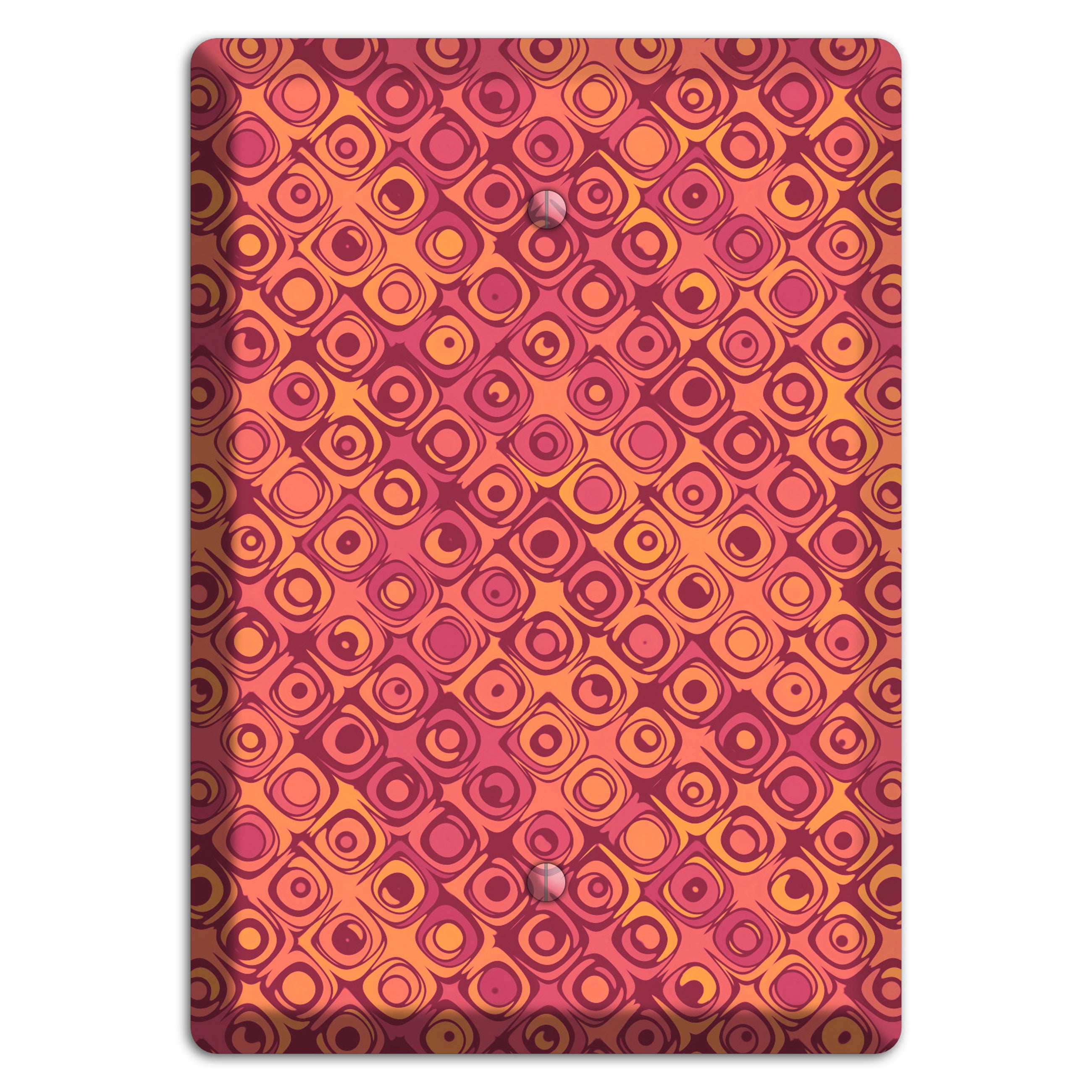 Coral Grunge Retro Circles Blank Wallplate