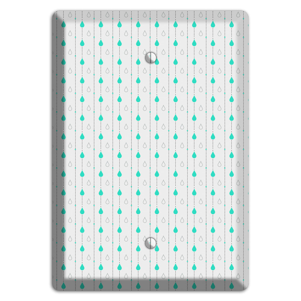 White and Blue Drops Blank Wallplate