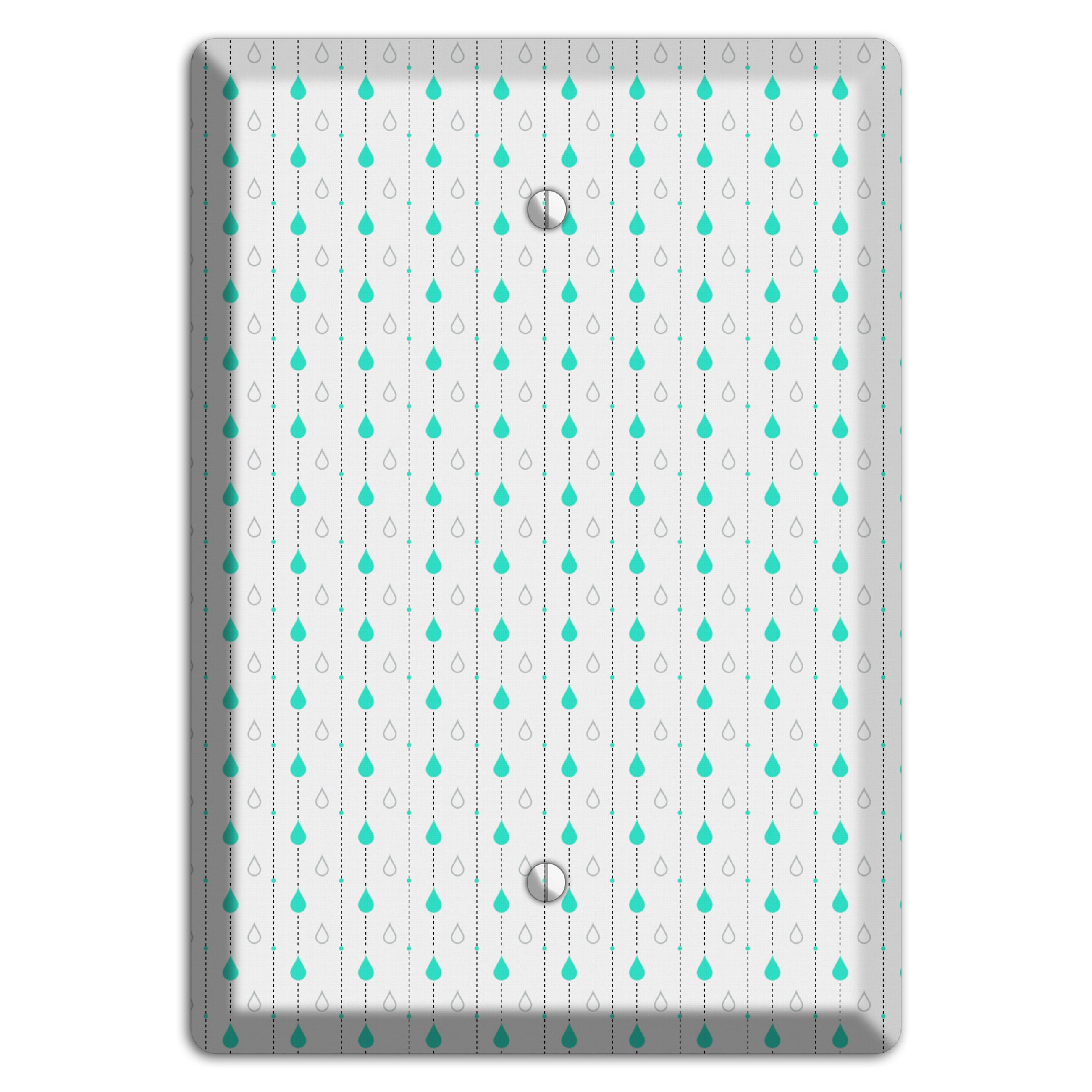 White and Blue Drops Blank Wallplate