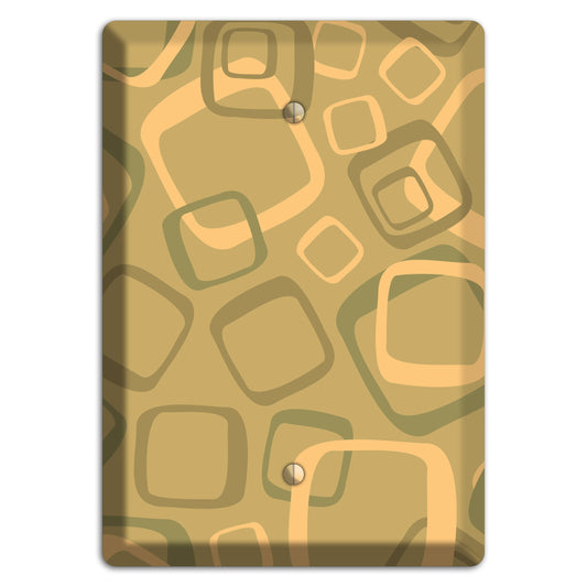 Multi Olive Random Retro Squares Blank Wallplate
