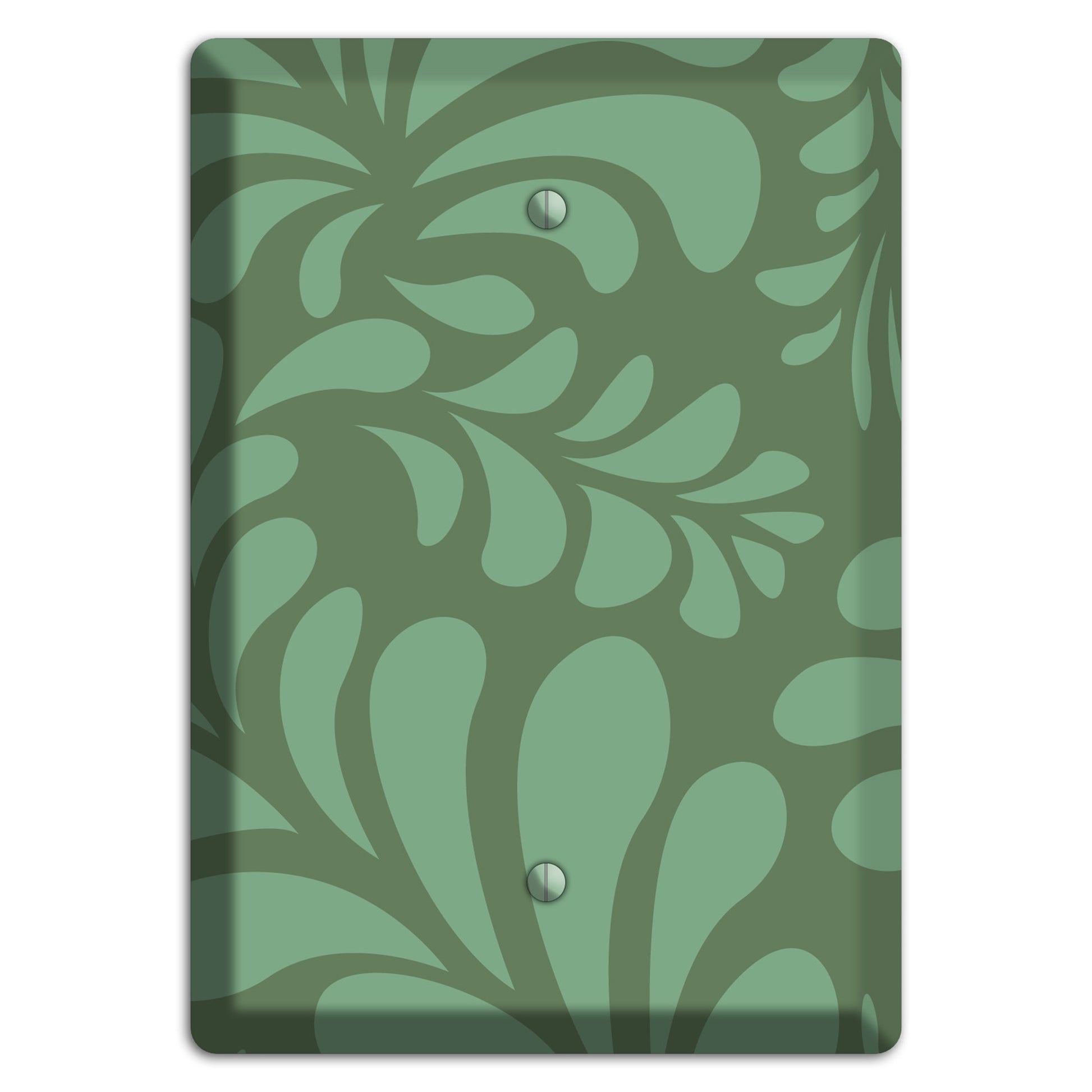 Green Herati Blank Wallplate