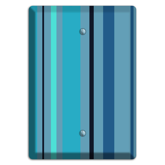 Multi Turquoise Vertical Stripe Blank Wallplate