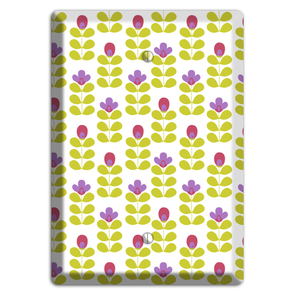 Yellow Deco Floral Half Drop Blank Wallplate