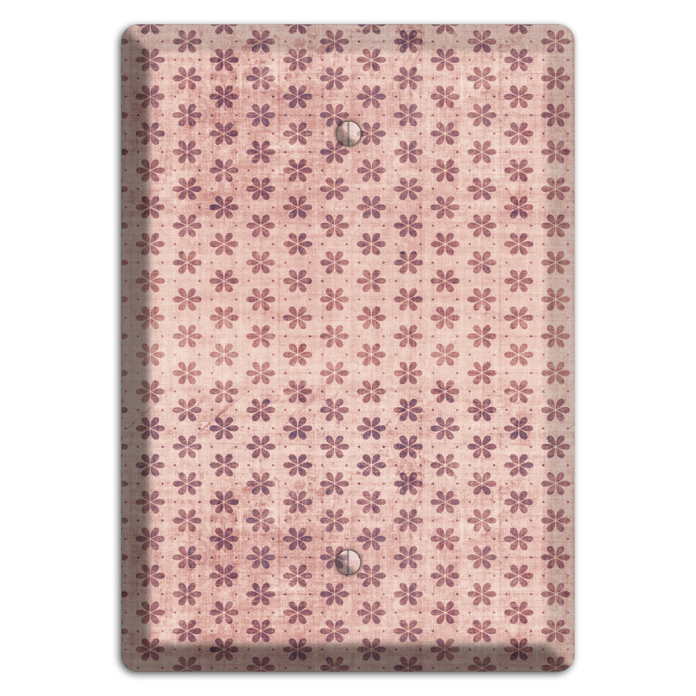 Dusty Pink Grunge Floral Contour Blank Wallplate