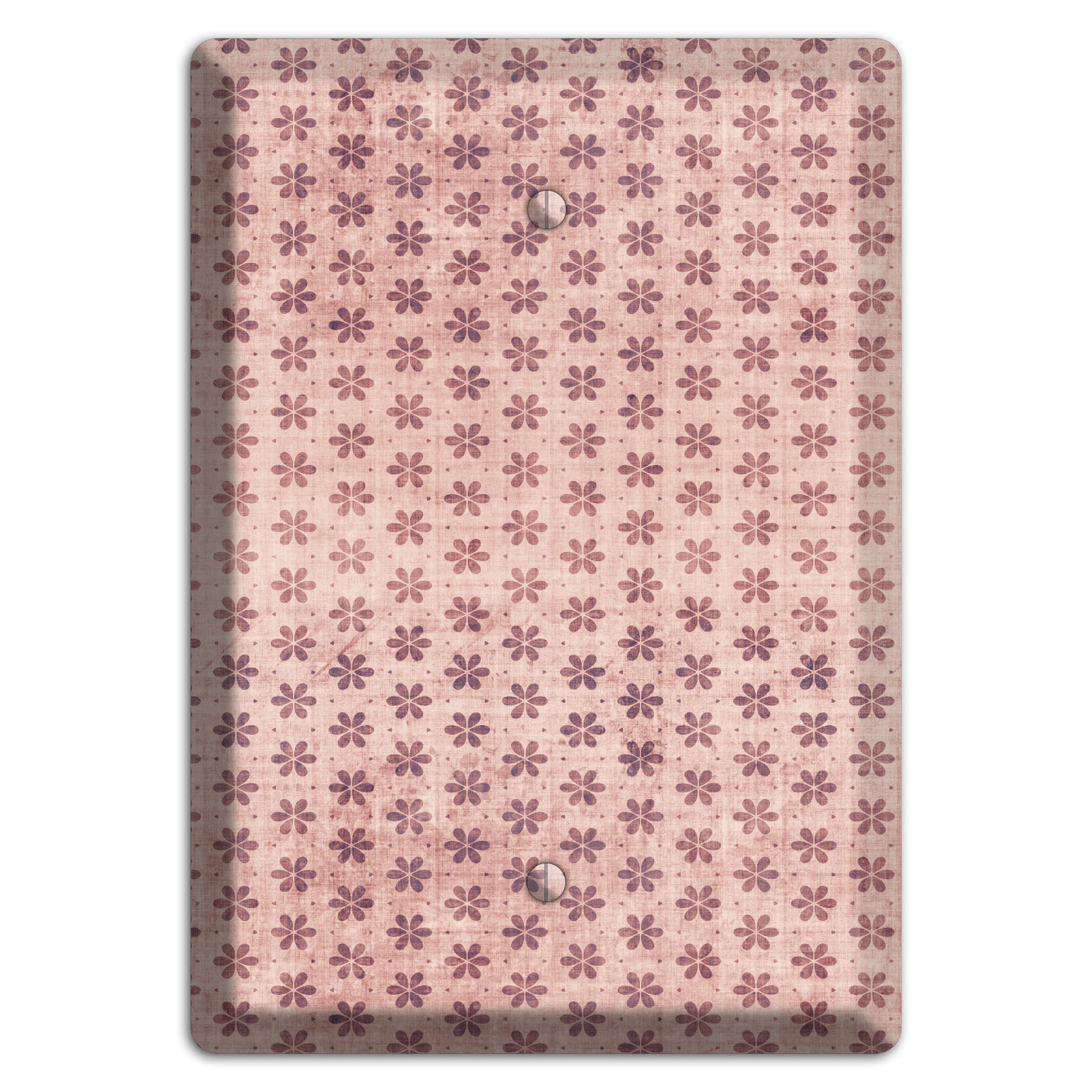 Dusty Pink Grunge Floral Contour Blank Wallplate