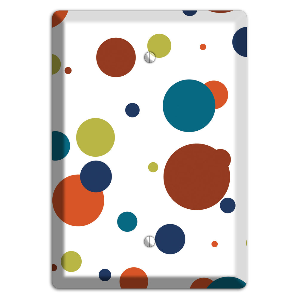White with Multi Color Medium Dots Blank Wallplate
