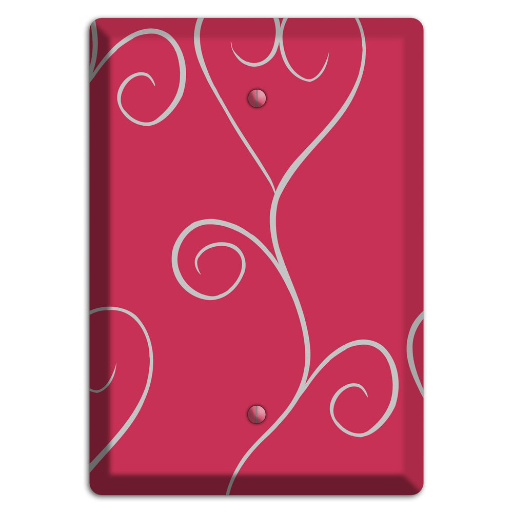 Fuschia Scroll Heart Blank Wallplate