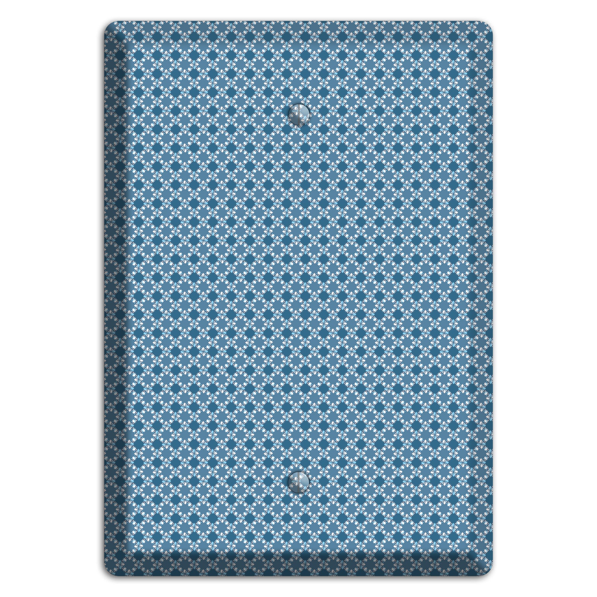 Multi Blue Checkered Foulard Blank Wallplate
