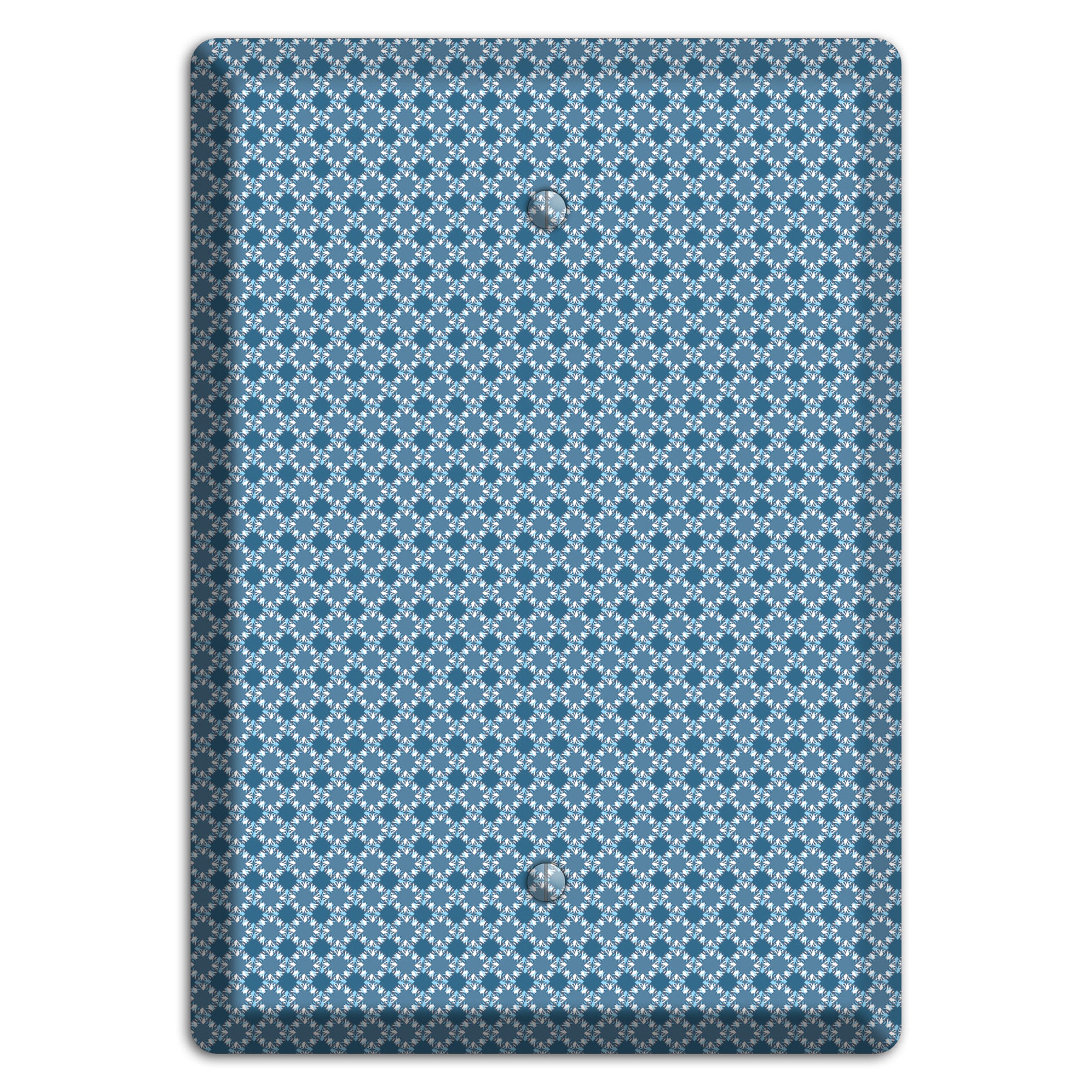 Multi Blue Checkered Foulard Blank Wallplate