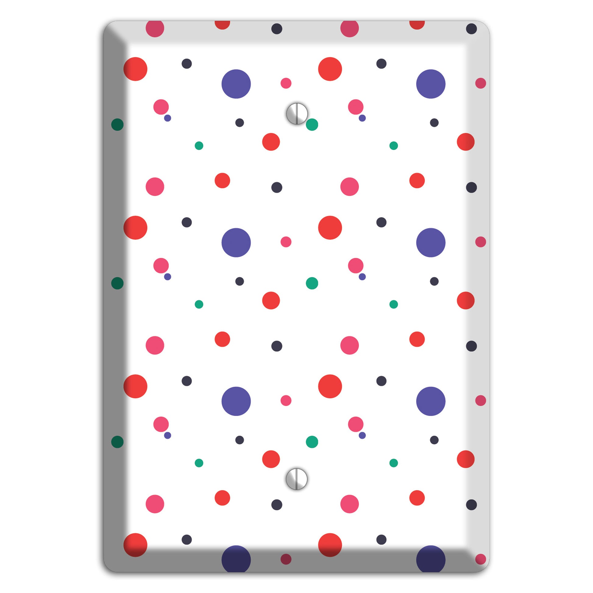 White with Multi Color Small Dots Blank Wallplate