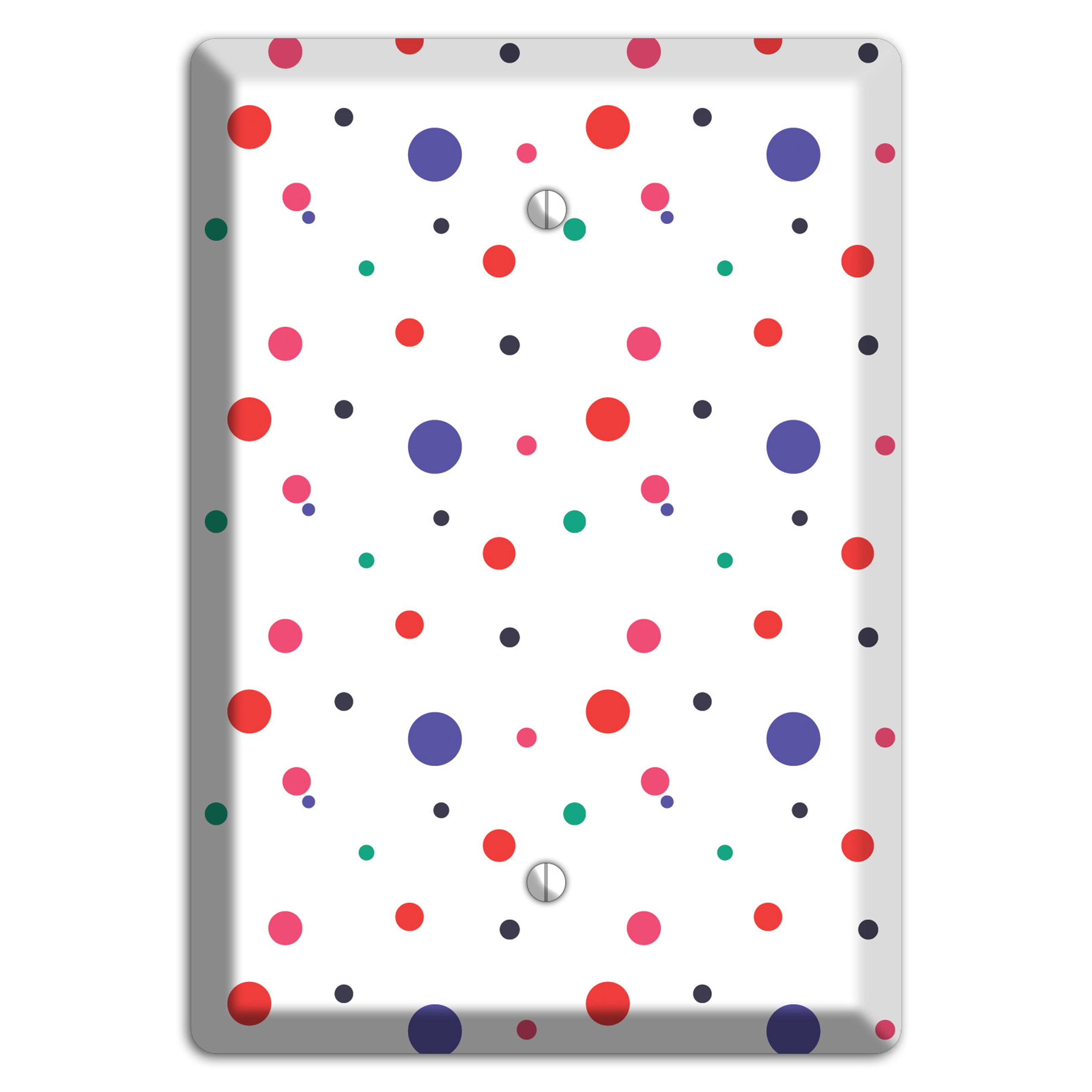 White with Multi Color Small Dots Blank Wallplate