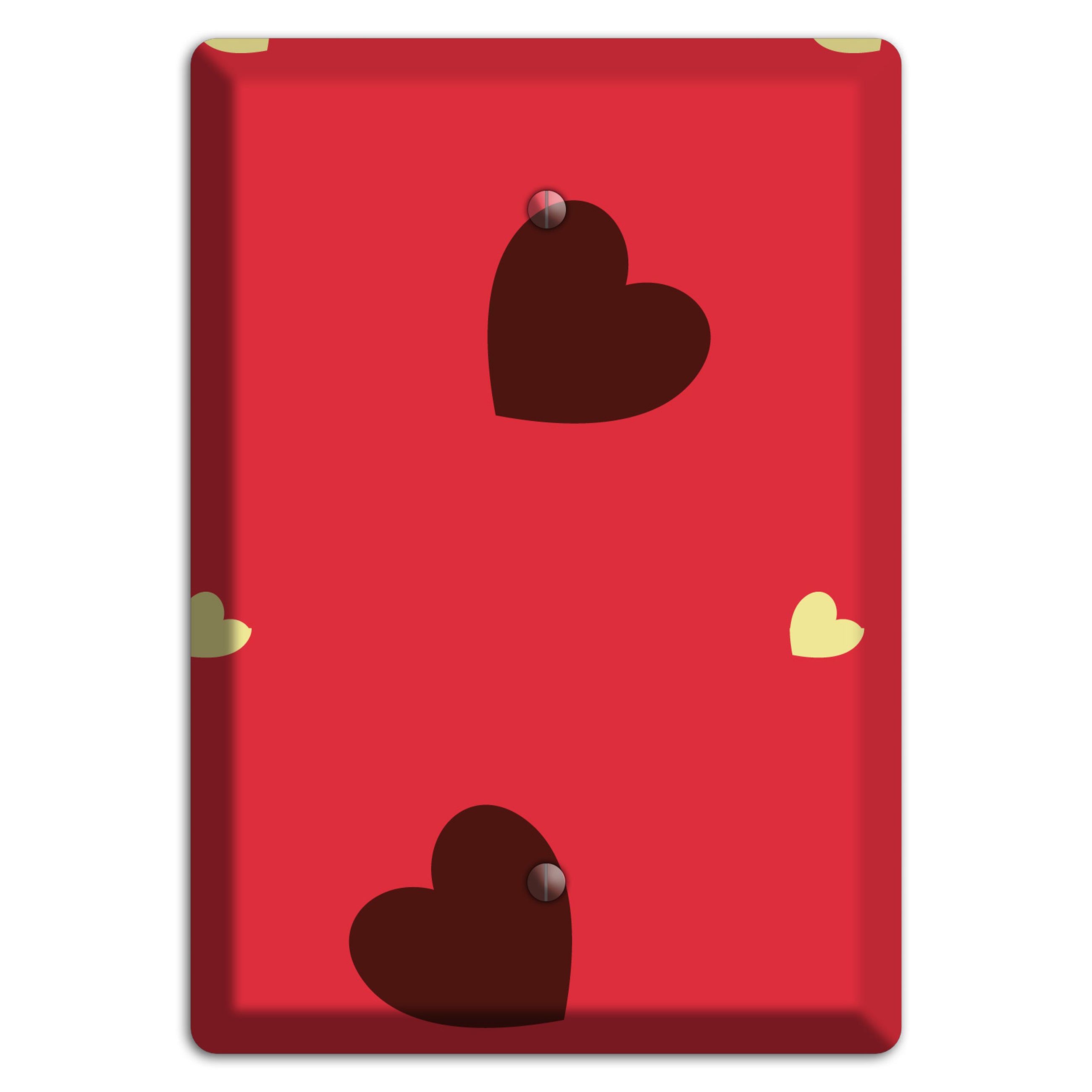 Red with Hearts Blank Wallplate