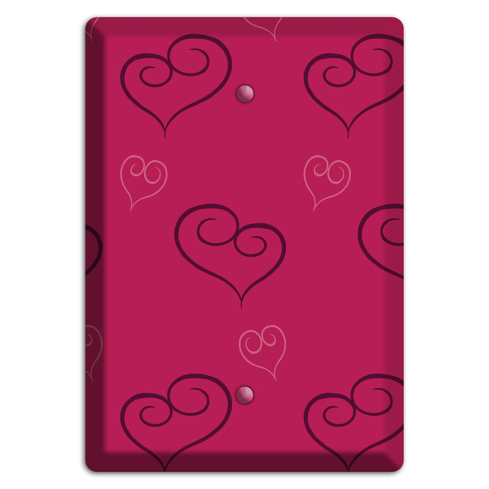 Fuschia Scroll Heart 2 Blank Wallplate