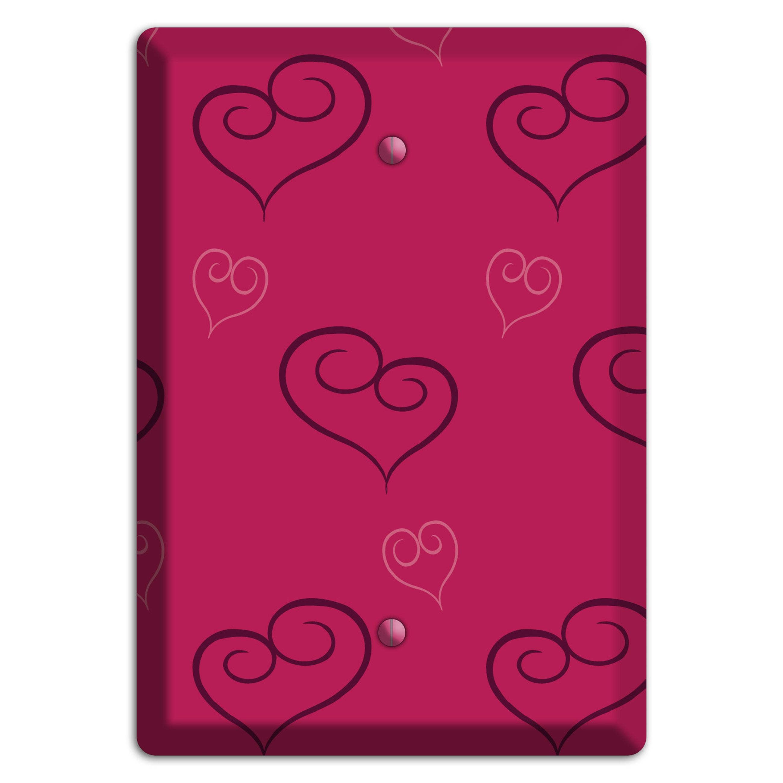 Fuschia Scroll Heart 2 Blank Wallplate
