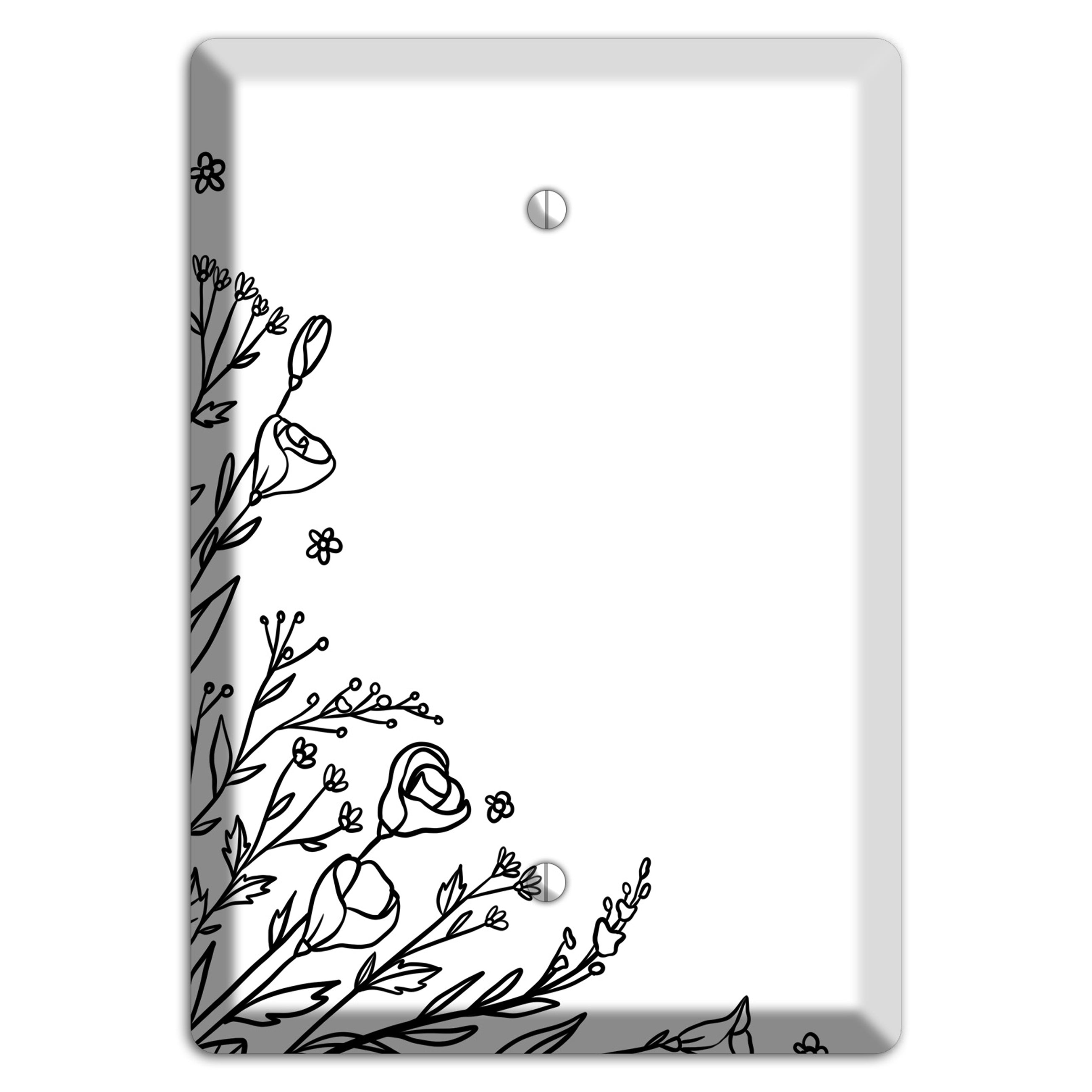 Hand-Drawn Floral 35 Blank Wallplate