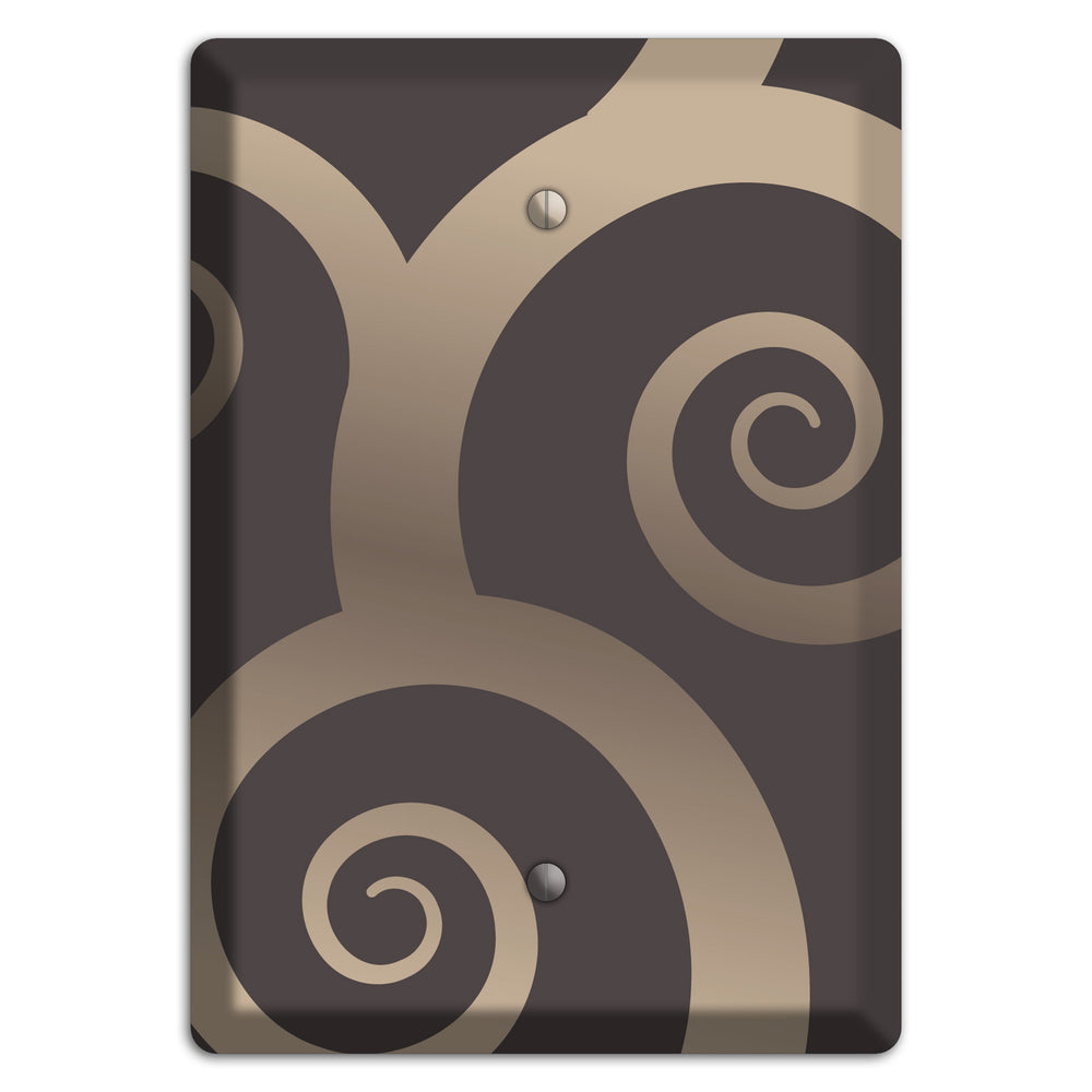 Brown with Beige Large Swirl Blank Wallplate