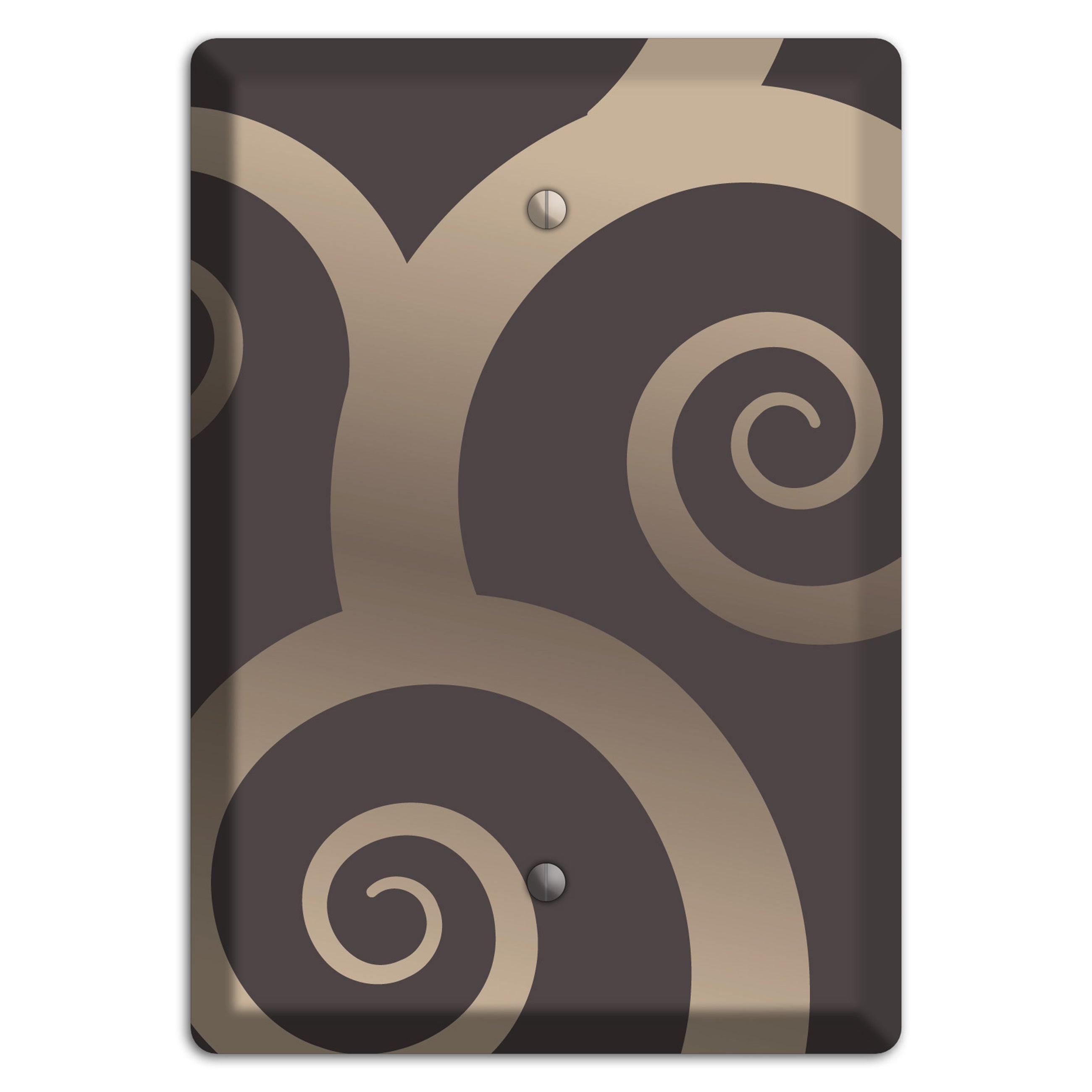 Brown with Beige Large Swirl Blank Wallplate