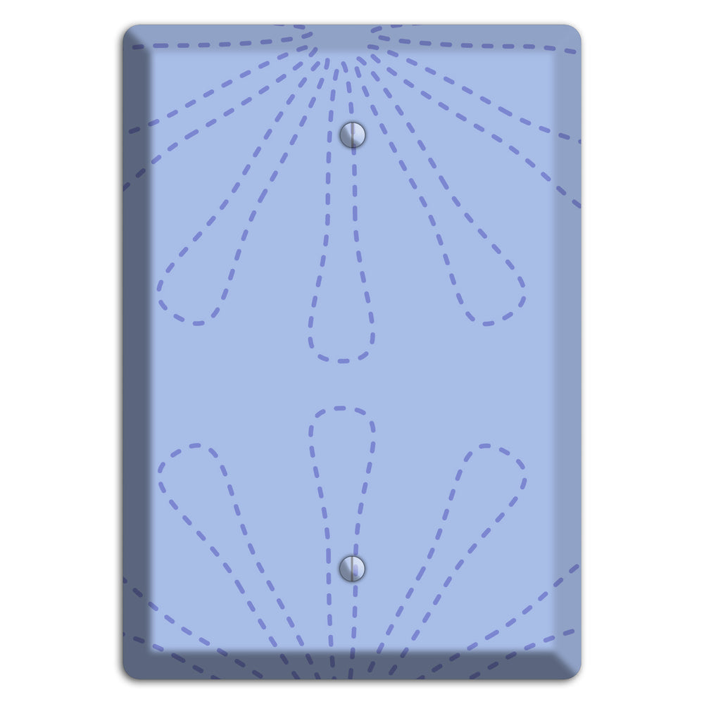 Periwinkle Retro Stipple Floral Contour Blank Wallplate