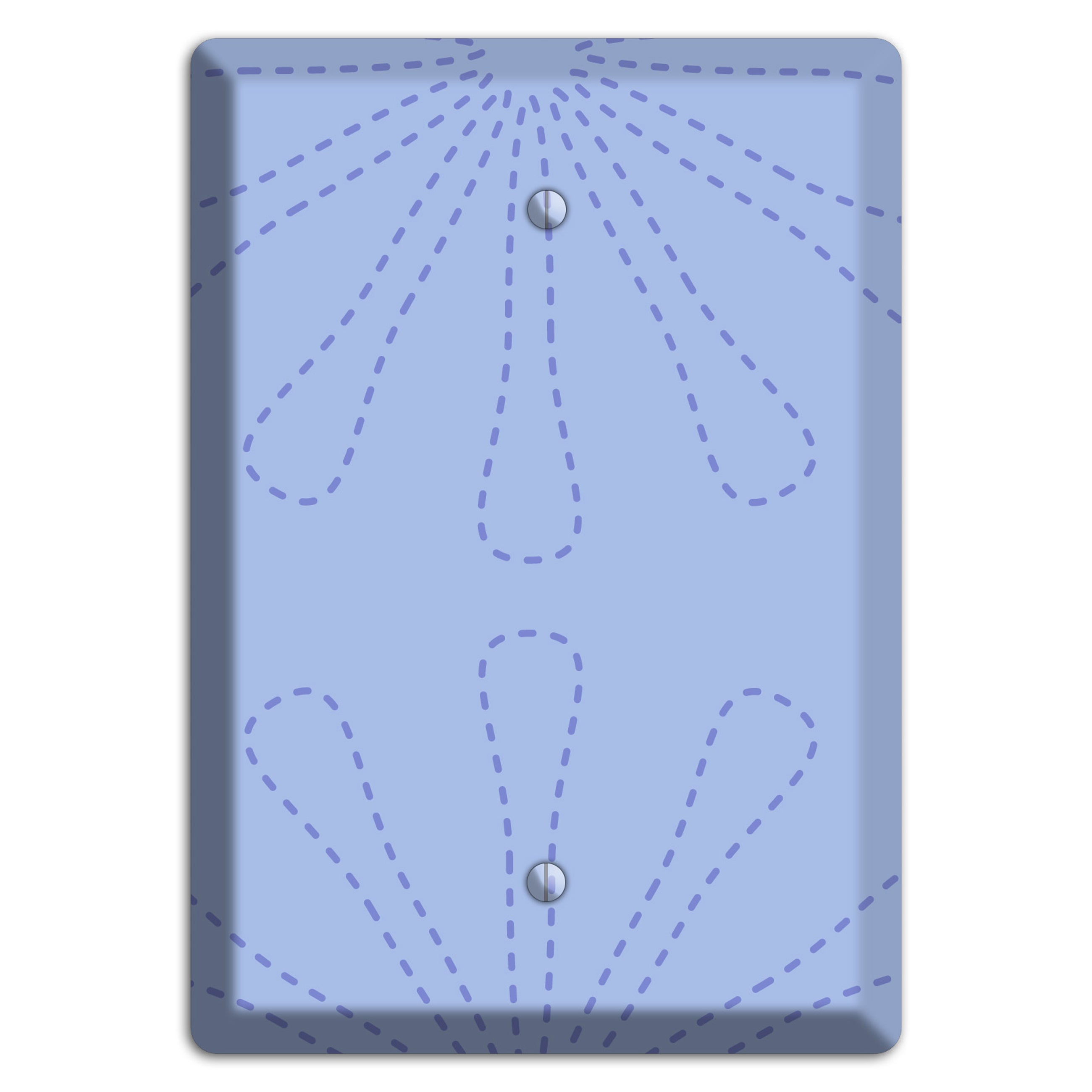 Periwinkle Retro Stipple Floral Contour Blank Wallplate