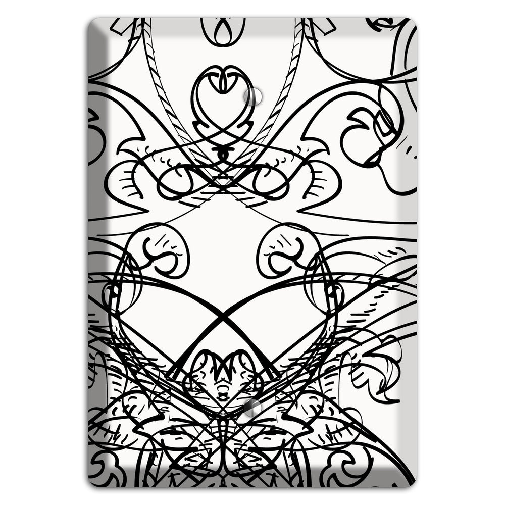 White Deco Sketch Blank Wallplate