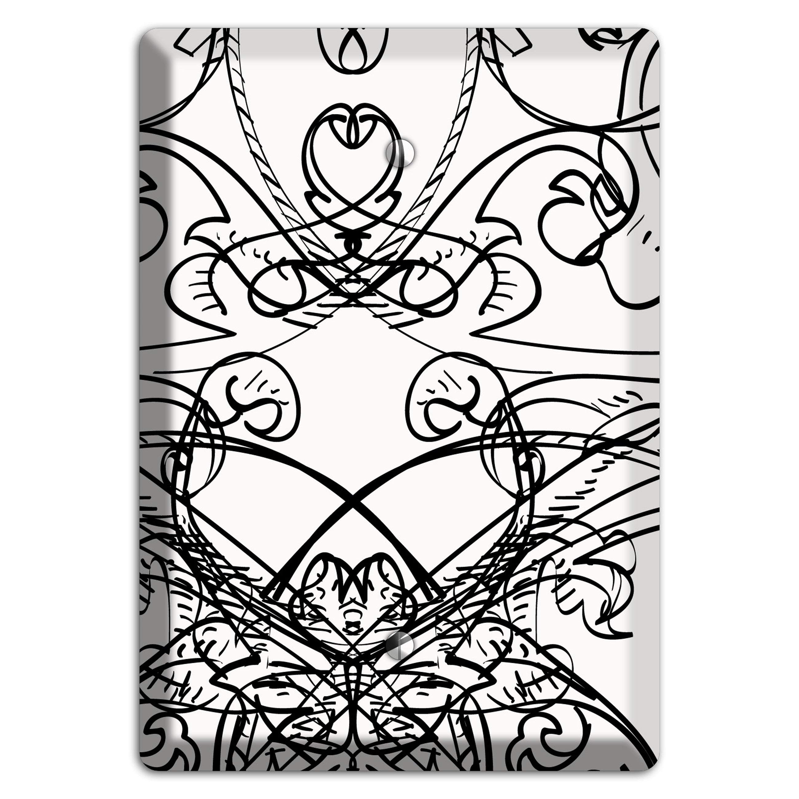 White Deco Sketch Blank Wallplate