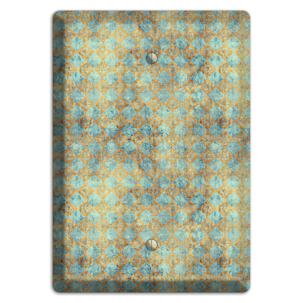 Green and Beige Diamond Circles Blank Wallplate