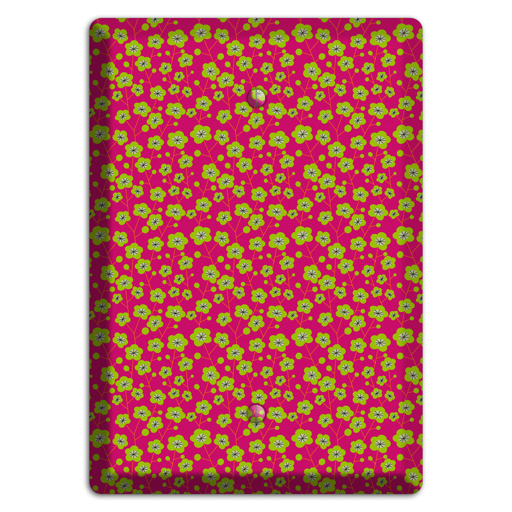 Fuschia and Yellow Calico Blank Wallplate