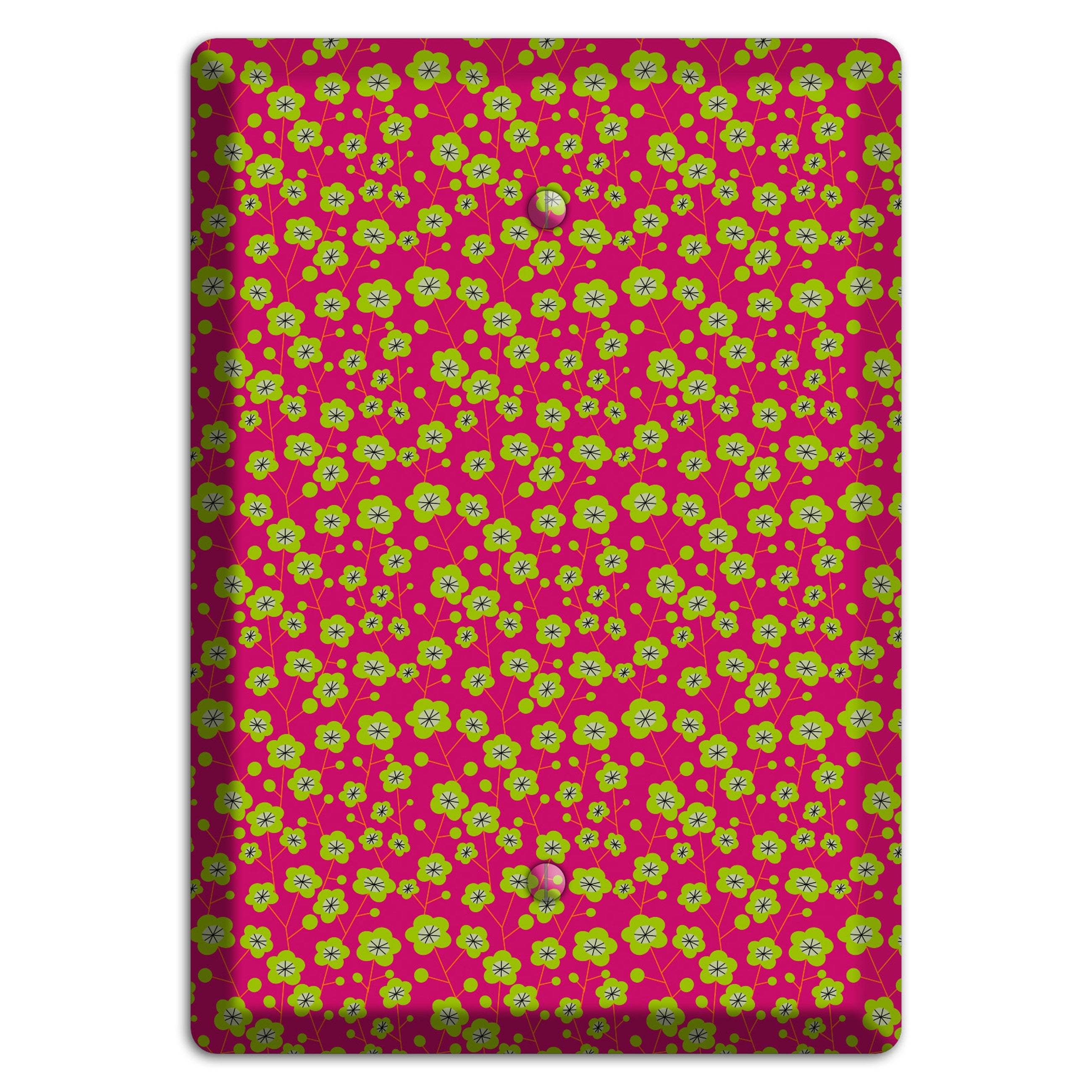 Fuschia and Yellow Calico Blank Wallplate
