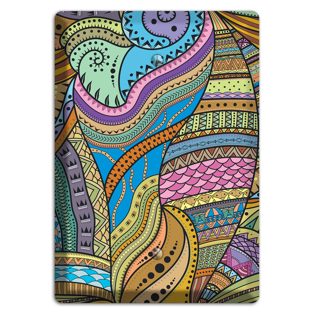 Retro Flourish 6 Blank Wallplate