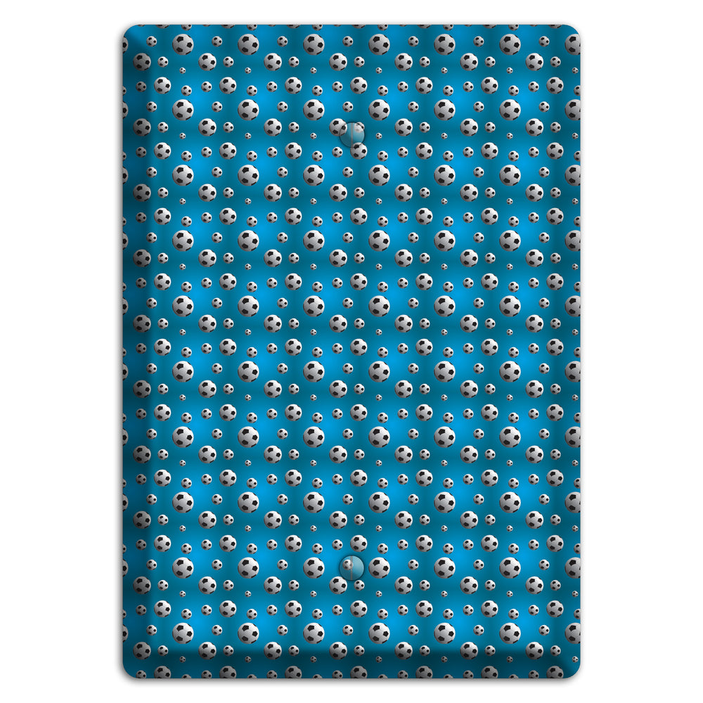 Blue with Soccer Balls Blank Wallplate