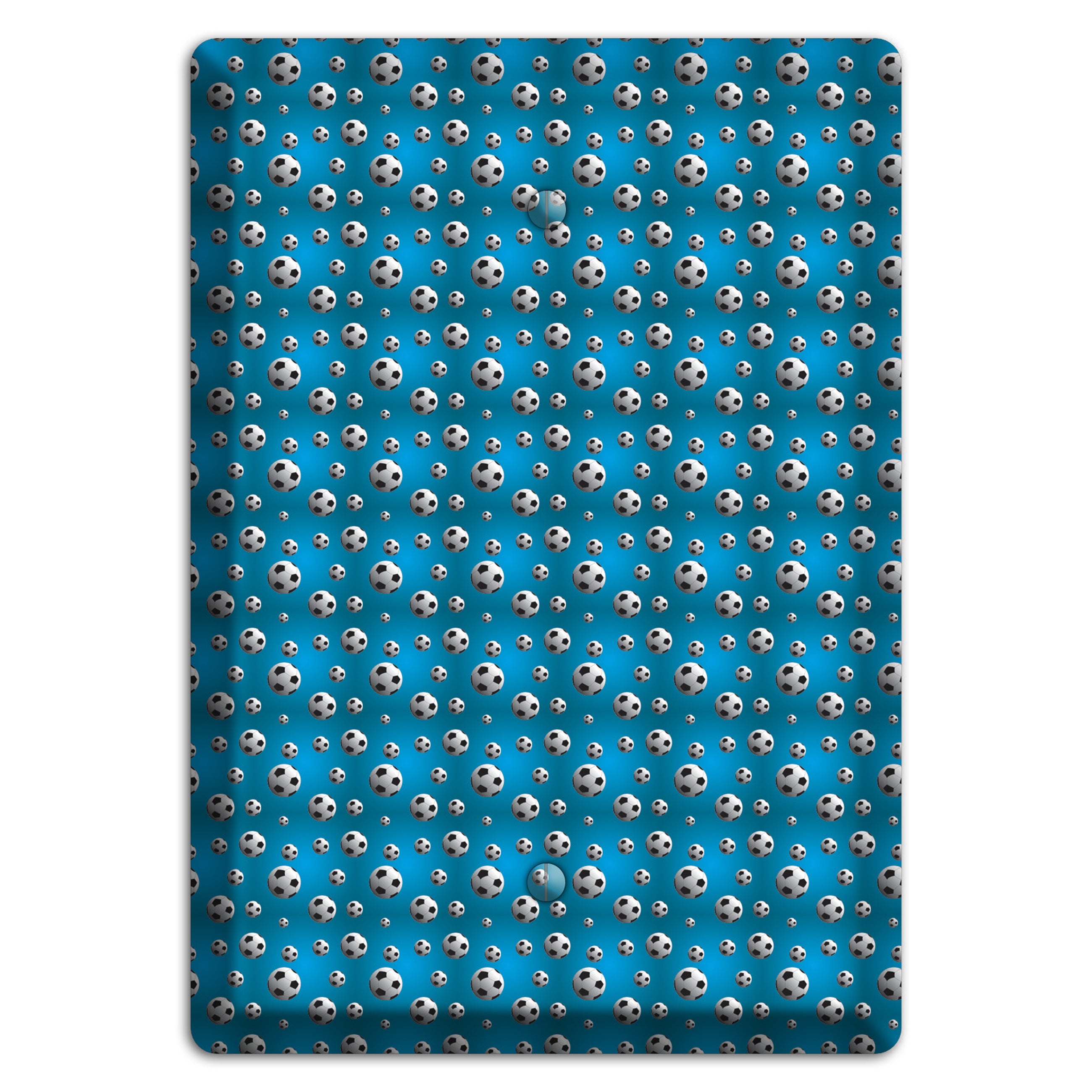 Blue with Soccer Balls Blank Wallplate